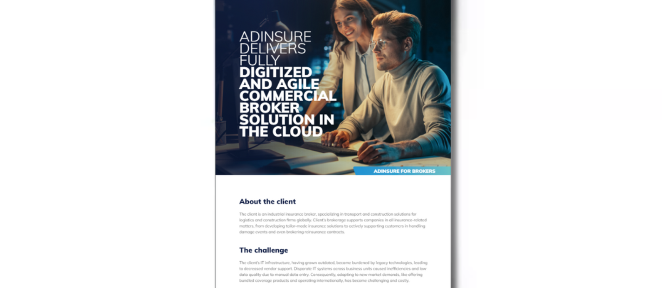 AdInsure delivers fully digitized and agile commercial broker solution in the cloud